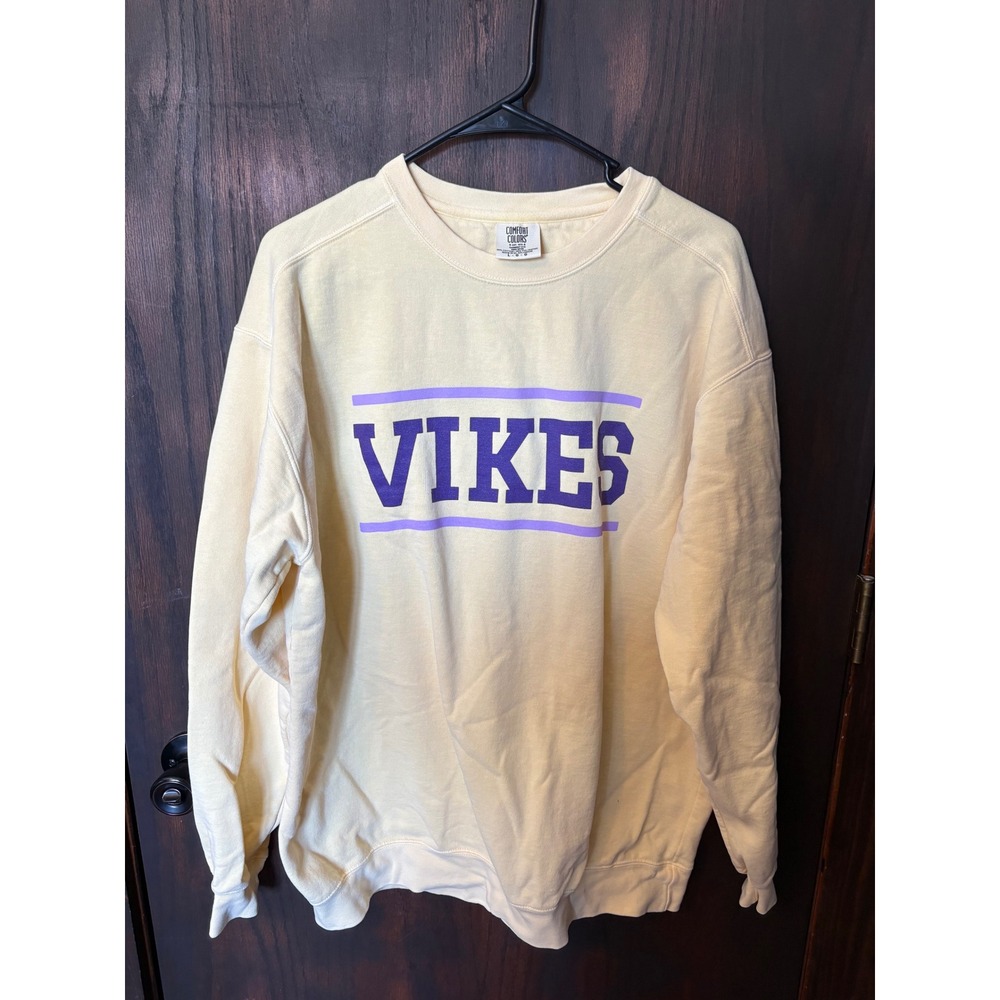 Comfort Colors Vikes Minnesota Sweatshirt Yellow Fan Girl Game Day Apparel Large